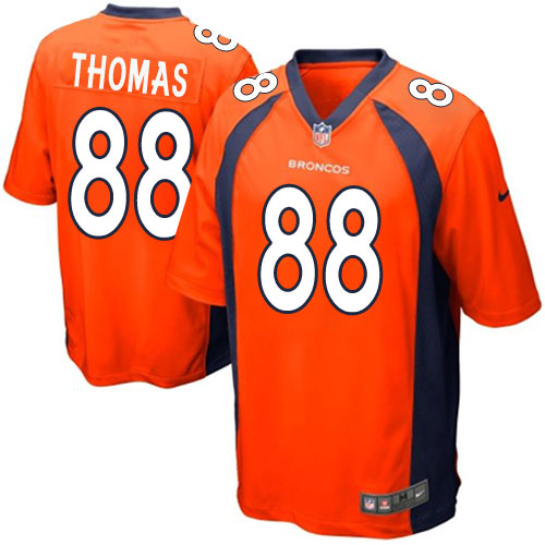 Men's Game Demaryius Thomas Nike Jersey Orange Home - #88 NFL Denver Broncos